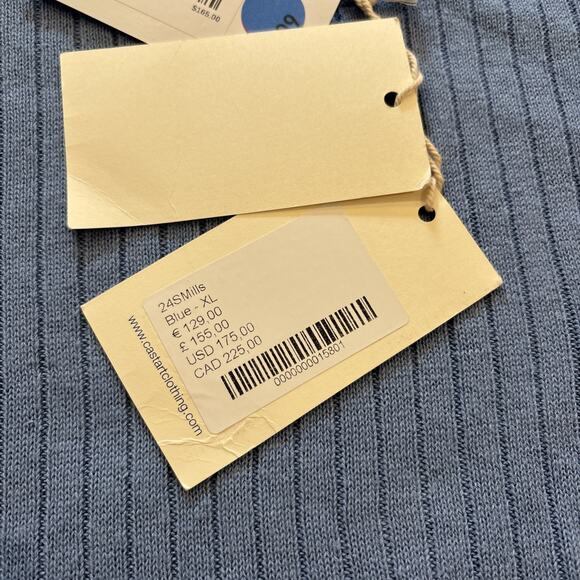 Essential Antwerp Mills Knit Pocket Tee Blue Women’s Sz XL Linen Blend NWT - Picture 4 of 11